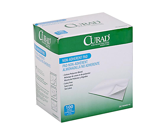 CURAD® Sterile Nonadherent Pads, 3" x 4", White, Pack Of 100