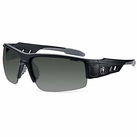 Ergodyne Skullerz® Safety Glasses, Dagr, Anti-Fog, Matte Black Frame, Smoke Lens