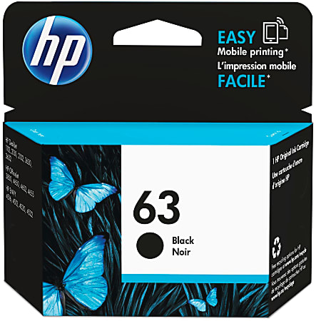 HP 63 Black Ink Cartridge, F6U62AN