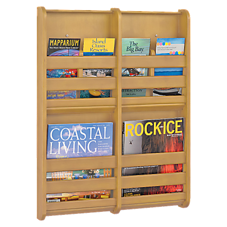 Safco 4 Pocket Magazine Wall Rack 25 12 x 19 12 x 1 1316 Natural ...