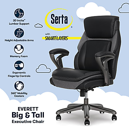 Serta SmartLayers Everett Big Tall Ergonomic Vegan Leather High