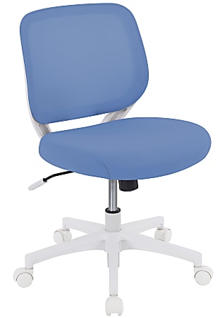 Realspace® Adley Mesh/Fabric Low-Back Task Chair, Blue/White