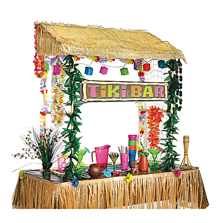 Amscan Summer Luau Tiki Bar Hut, 23"H x 53"W x 52"D, Multicolor