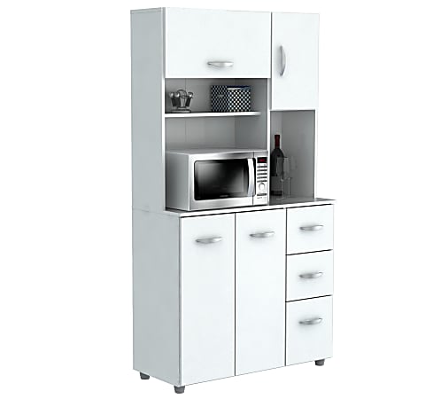 Inval 72 H Mini Fridge And Microwave Storage Cabinet Amaretto - Office Depot