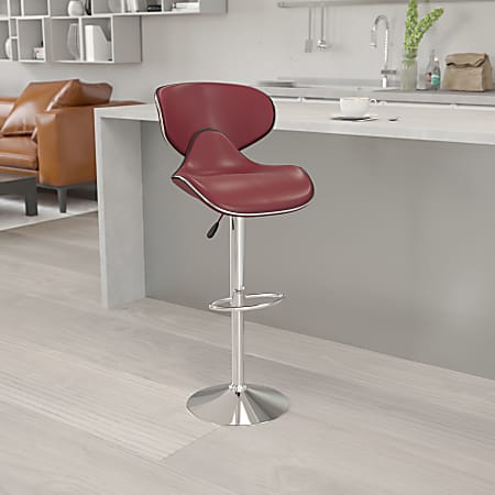 Burgundy swivel bar stools hot sale
