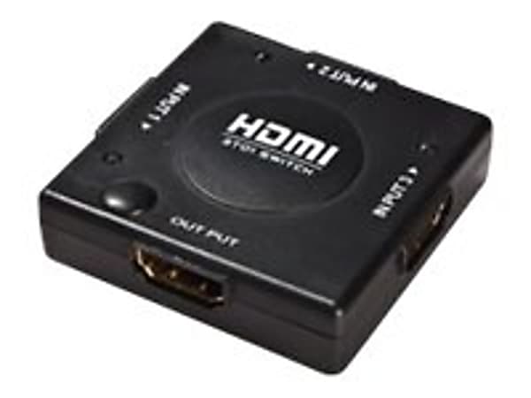 4XEM 3 Port HDMI Switch with full HD support. 3 HDMI devices into 1 HDMI display. - 3 Port HDMI Switch with 1920 x 1080 - Full HD - 3 HDMI in and switch to 1 HDMI out