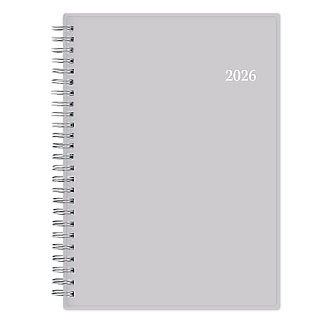 2026 Blue Sky Weekly/Monthly Planner, 5-7/8” x 8-5/8", Passages/Solid Gray, January To December, 152901