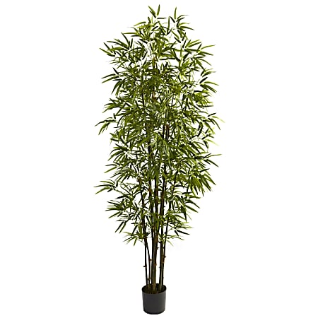 Nearly Natural Bamboo 84”H Plastic Tree, 84”H x 40”W x 40”D, Green