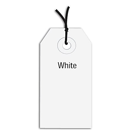 Partners Brand Prestrung Color Shipping Tags, #1, 2 3/4" x 1 3/8", White, Box Of 1,000
