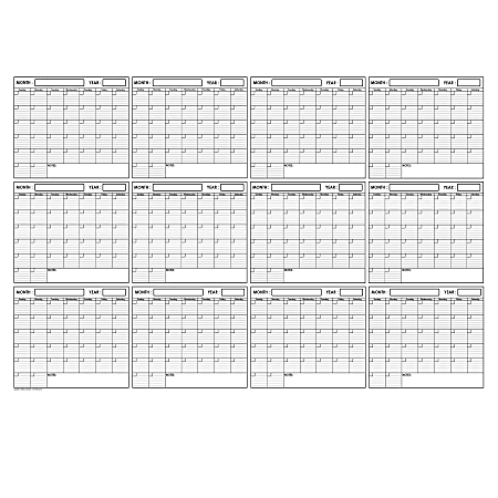 SwiftGlimpse Yearly Wall Calendar Planner, 36” x 48”, Black/White, Undated