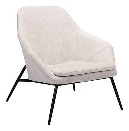 Zuo Modern Manuel Plywood And Steel Accent Chair, Beige