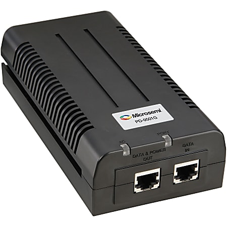 Microsemi 9501G Power over Ethernet Injector - 110 V AC, 220 V AC Input - 57 V DC Output - 1 10/100/1000Base-T Input Port(s) - 1 10/100/1000Base-T Output Port(s) - 60 W