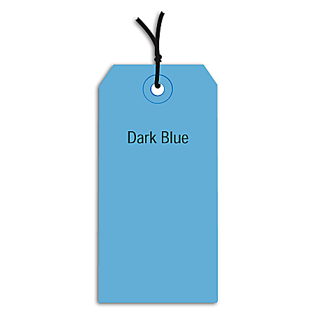 Partners Brand Prestrung Color Shipping Tags, #4, 4 1/4" x 2 1/8", Dark Blue, Box Of 1,000