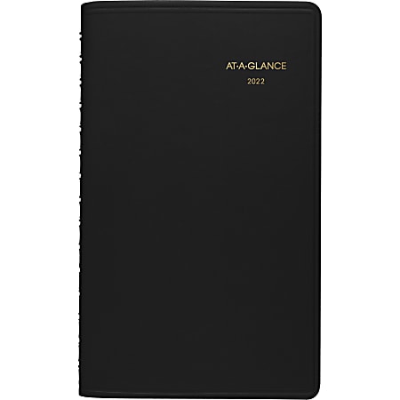 AT-A-GLANCE® Weekly Planner, 5" x 8", Black, January To December 2022, 7007505