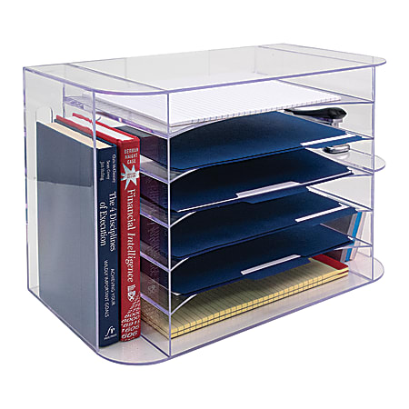Innovative Storage Designs Desk Sorters, 8 Compartments, 12 1/4"H x 18"W x 10 1/10"D, Clear