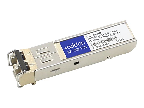 AddOn HP JD118B Compatible SFP Transceiver - SFP (mini-GBIC) transceiver module - GigE - 1000Base-SX - LC multi-mode - up to 1800 ft - 850 nm