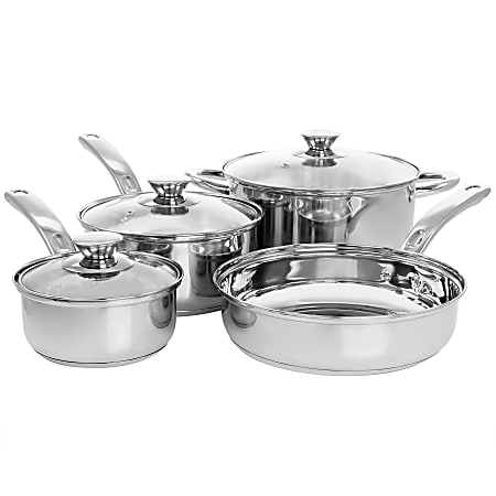 Gibson Home Anston 7-Piece Stainless Steel Cookware Set,