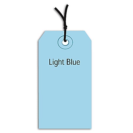 Office Depot® Brand Prestrung Color Shipping Tags, #5, 4 3/4" x 2 3/8", Light Blue, Box Of 1,000