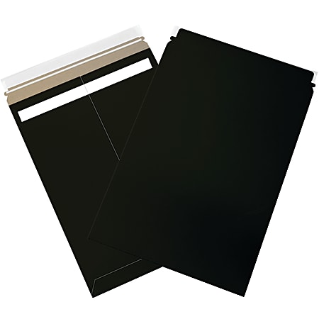 Office Depot® Brand Self-Seal Flat Mailers, 13" x 18", Black, Case Of 100