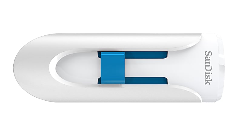 SanDisk Cruzer Glide™ USB 2.0 Flash Drive, 32GB, White/Blue, SDCZ60-032G-A46WB