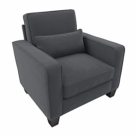 Bush® Furniture Stockton Accent Chair With Arms, Dark Gray Microsuede Fabric, Standard Delivery