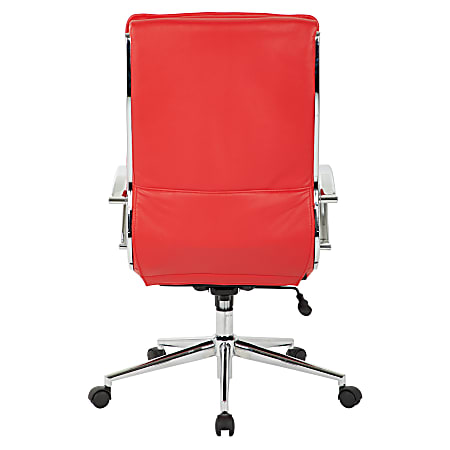 Red leather sales high back chair