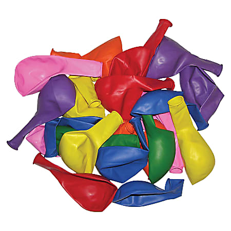 Tatco Latex Balloons, 12", Assorted Colors, Pack of