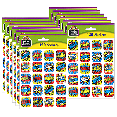 Teacher Created Resources Stickers Oh Happy Day Star Rewards 120 Stickers  Per Pack Set Of 12 Packs - Office Depot