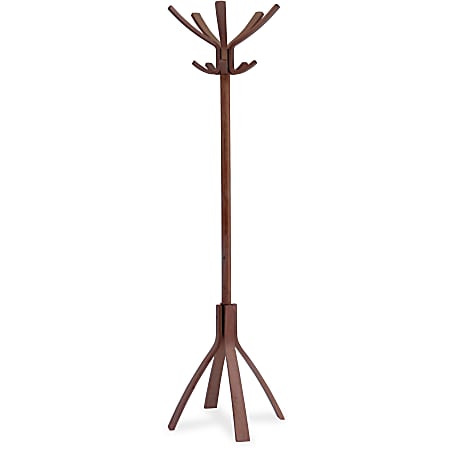 Alba Wood Coat Stand, 71 5/8"H x 11 1/5"W x 3 1/10"D, Espresso