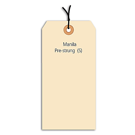 Partners Brand Prestrung Manila Shipping Tags, 10 Point, #6, 5 1/4" x 2 5/8", Box Of 1,000