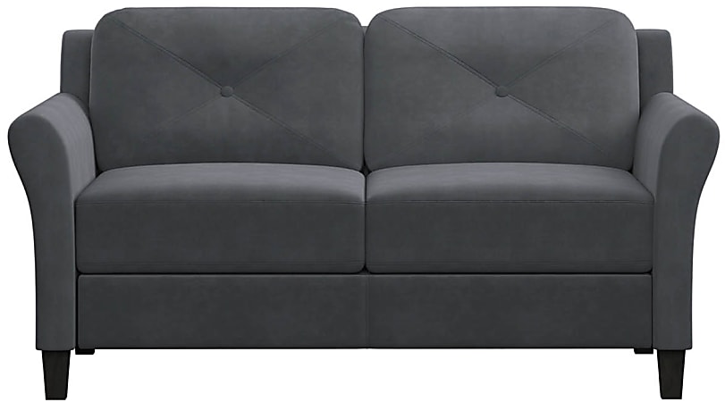 Lifestyle Solutions Hanson Microfiber Loveseat, Dark Gray