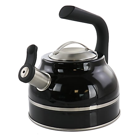 Kenmore Elite 9-Cup Stainless-Steel Whistling Tea Kettle, Black