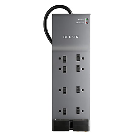 Belkin® Surge Protector With Phone Line Protection, 8 Outlets, 8' Cord, 3240 Joules, Gray