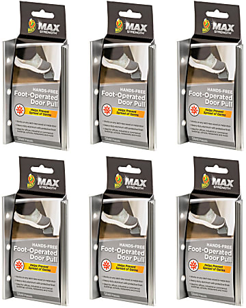 Duck® Brand Max Strength Hands-Free Foot-Operated Door Pulls, Pack Of 6 Door Pulls