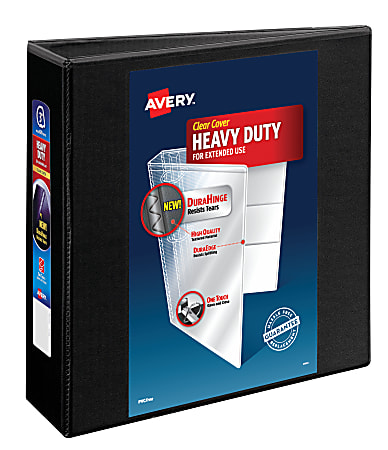 Avery® Heavy-Duty View 3-Ring Binder With Locking One-Touch EZD™ Rings, 3" D-Rings, Black