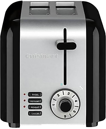 Cuisinart Hybrid 2-Slice Wide-Slot Toaster, Black/Stainless Steel