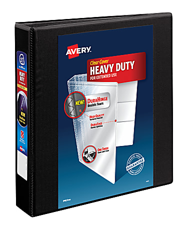 Avery® Heavy-Duty View 3 Ring Binder, 1.5" One Touch EZD® Ring, Black, 1 Binder