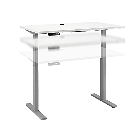 Bush Business Furniture Move 60 Series 48"W x 30"D Height Adjustable Standing Desk, White/Cool Gray Metallic, Standard Delivery