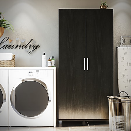 Ameriwood home wall mounted cabinet 3 door white kitchen laundry room storage closet online shelf wood