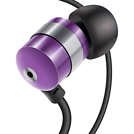 GOgroove AudiOHM Professional Earphone - Stereo - Metallic Purple - Mini-phone (3.5mm) - Wired - Gold Plated Connector - Earbud - Binaural - In-ear
