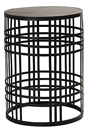 FirsTime & Co. Industrial Weave Metal Table, 22"H x 16-1/2"W x 16-1/2"D, Espresso