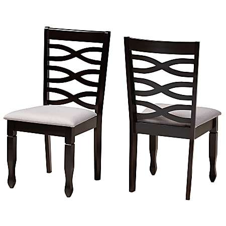 Baxton Studio Lanier Dining Chairs, Gray/Dark Brown, Set Of 2 Dining Chairs