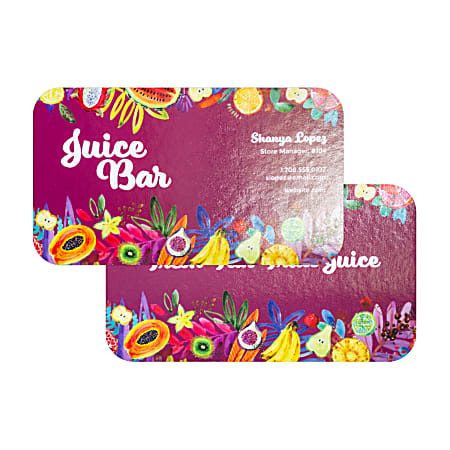 Full Color High Gloss Business Cards, 16 pt. White Stock, Print 2-Sides, UV Coated 2-Sides, Round Corners, Box of 250