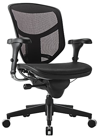 WorkPro Quantum 9000 Series Mesh/Fabric Mid-Back Desk Chair Black