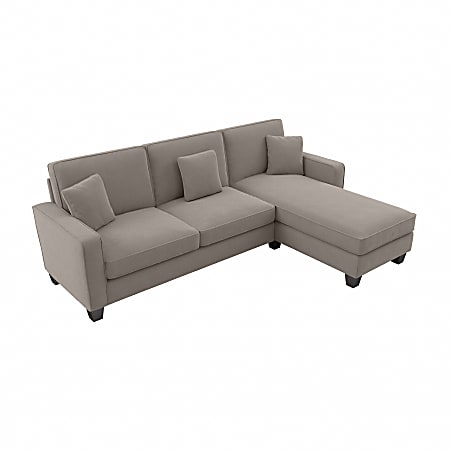 Bush® Furniture Stockton 102"W Sectional Couch With Reversible Chaise Lounge, Beige Herringbone, Standard Delivery
