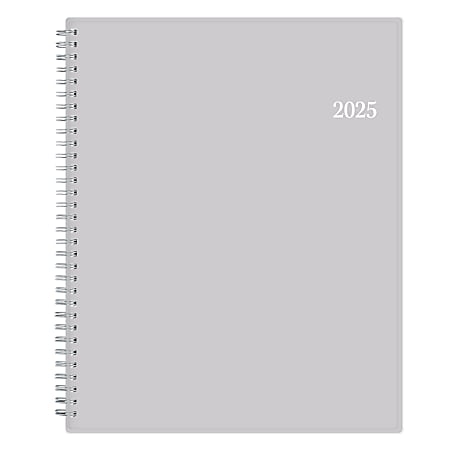 2025 Blue Sky Weekly/Monthly Planning Calendar, 8-1/2” x 11”, Passages/Solid Gray, January To December