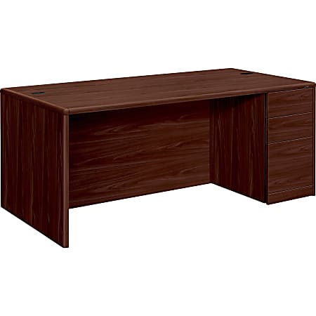 HON® 10700 72"W U-Shaped Workstation Right Single-Pedestal Computer Desk, Mahogany