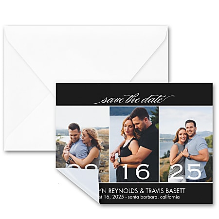 Custom Full Color Save The Date Postcards 5 12 x 4 14 Our Wedding Date Box  Of 25 Cards - Office Depot