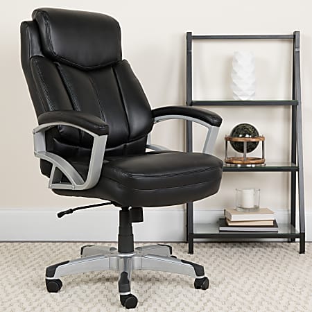 Flash Furniture Hercules Big And Tall Ergonomic Bonded LeatherSoft™ High-Back Swivel Office Chair, Black