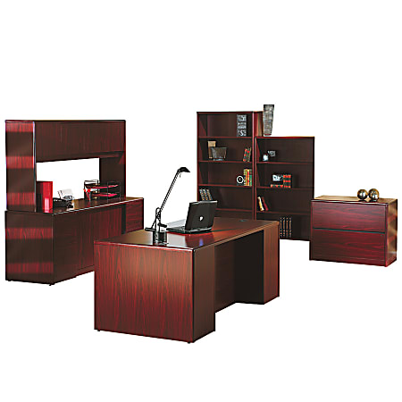 HON® 10700 72"W Double-Pedestal Computer Desk, Mahogany